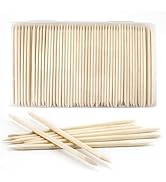 180PCS Orange Sticks for Nails in a Case - 4.5 inch Double Sided Wooden Cuticle Pusher Sticks for...