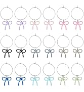 DICOSMETIC Wine Glass Charm Bulk Bowknot Glass Tag Charm Alloy Bow Charms Marker Beading Hoop wit...