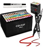 colpart 120 Colors Markers Brush Tip Dual Tip Art Markers for Kids Marker Pens for Adult Coloring...