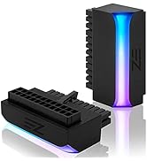EZDIY-FAB ATX 24-pin 90 Degree Power Connector 5V 3 Pin ARGB Rainbow Female to Male Power Adapter...