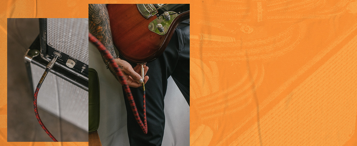 Red guitar cable
