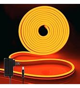 iNextStation Orange Led Strip Lights, 16.4Ft/5m Neon Led Light Strip with Power Adapter, 12V Wate...