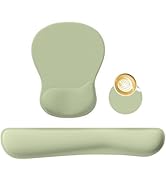 RICHEN Wrist Rest Support for Mouse Pad&amp;Keyboard Set with Coaster,Concave Curved Memory Foam, Non...