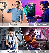 NANBEITONG 13" Heart Ring Light with 74" Tripod Stand, 47 Color Modes, Phone Holder &amp; iPad Holder...