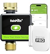 RAINPOINT WiFi Water Hose Timer with Brass Inlet&amp;Outlet, Smart Sprinkler Timer for Watering with ...