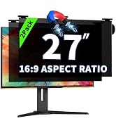2 Pack Magnetic Hanging Computer Privacy Screen 27 Inch for 16:9 Widescreen Monitor, Removable Pr...