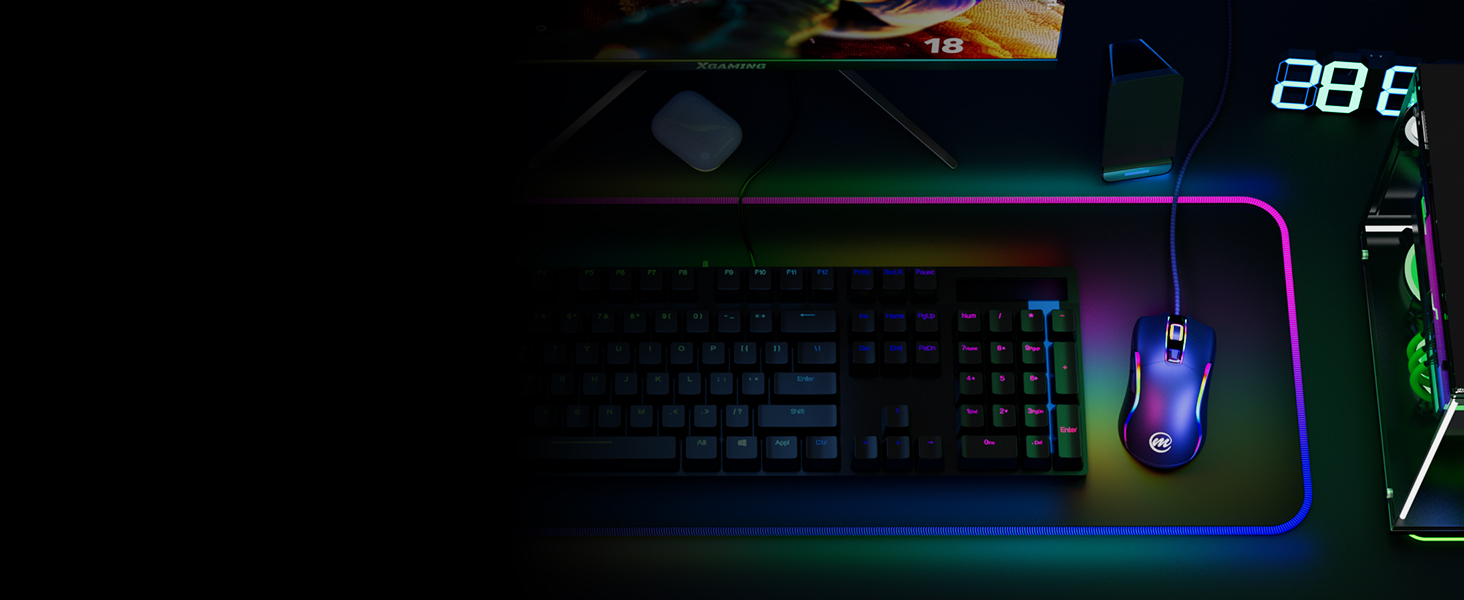 wired gaming mouse for large hands RGB