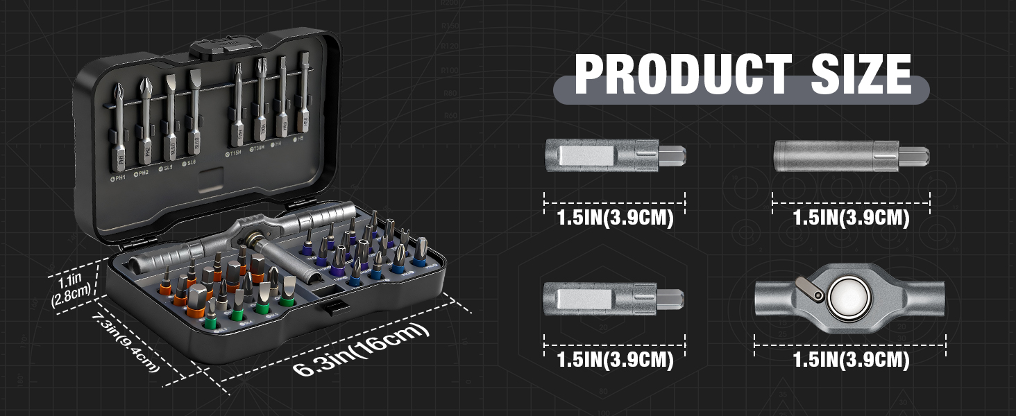 24 in 1 magnetic ratchet screwdriver set