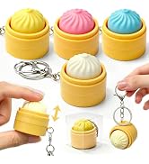 4 Pack Dumpling Keyboard Fidget Toy–Crisp Sound, Stress Relief Cute Dumpling Fidget Clicker Keych...