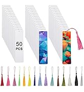 50 Pcs Sublimation Bookmark Blank Heat Transfer Aluminum Metal Bookmarks Bulk DIY Bookmarks with ...