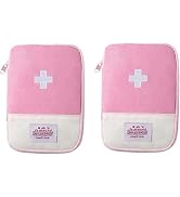 Pink First Aid Kit, 2 Pcs Small First Aid Pouch Empty for Outdoor Indoor, Camping Hiking Travelin...