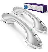 KEKOY 17.5 Inch Suction Grab Bars for Bathtubs &amp; Showers with Indicator 2 Pack- Heavy Duty Safety...