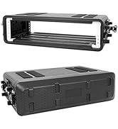 2U Rack Case, Molded Amplifier Case, Pro-Audio PA DJ Flight Road Travel Mount Case, Waterproof Pr...