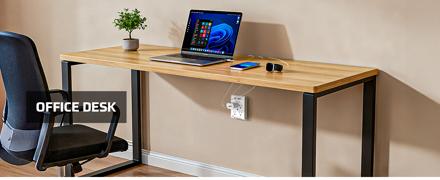 DEWENWILS Multi-Purpose Slim Wall Outlet Extender for office