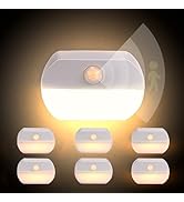 Sossi [6 Pack Motion Sensor Night Light,Auto On/Off,Dusk to Dawn Sensor,Stick-Anywhere,Battery-Po...