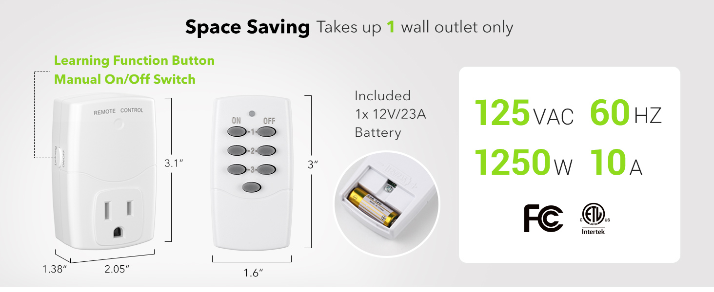 wireless remote control outlet