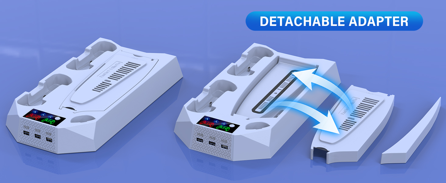 ps5 slim cooling stand with controller charging station and cooling fan