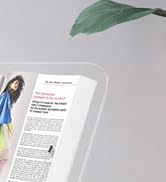 ACIsland Acrylic Book Stand for Reading-Adjustable Holder with 360° Rotating Base &amp; Page Clips- F...