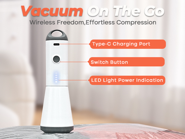 Vacuum compression bags with Wireless Pump