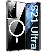 ANNGELAS for Samsung Galaxy S21 Ultra Mag-Safe Case,Slim Shockproof Protective Cover with Magneti...