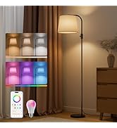 VARICART Arc Floor Lamp for Living Room with Smart RGBCW Color Changing Bulbs Dimmable, Stand lam...