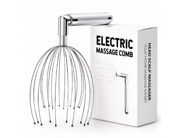 L Handle Head Massager Scalp, Vibrating Electric Scalp Massagers for Stress Relief | Battery Powered