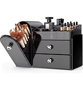 TRQWRO Makeup Organizer,Vanity Organizer with Makeup Brush Holder,Large Skincare Organizers with ...
