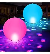 2026 Floating Pool Lights Solar Powered,15" Inflatable Waterproof Pool Led Glow Balls,Solar Pool ...