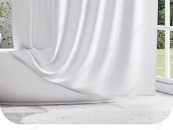 Amazer White Shower Liner Cloth Waterproof