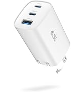 65W USB C Charger Block, 3 Ports GaN Charger Foldable Compact Type C Wall Fast Charging for Samsu...