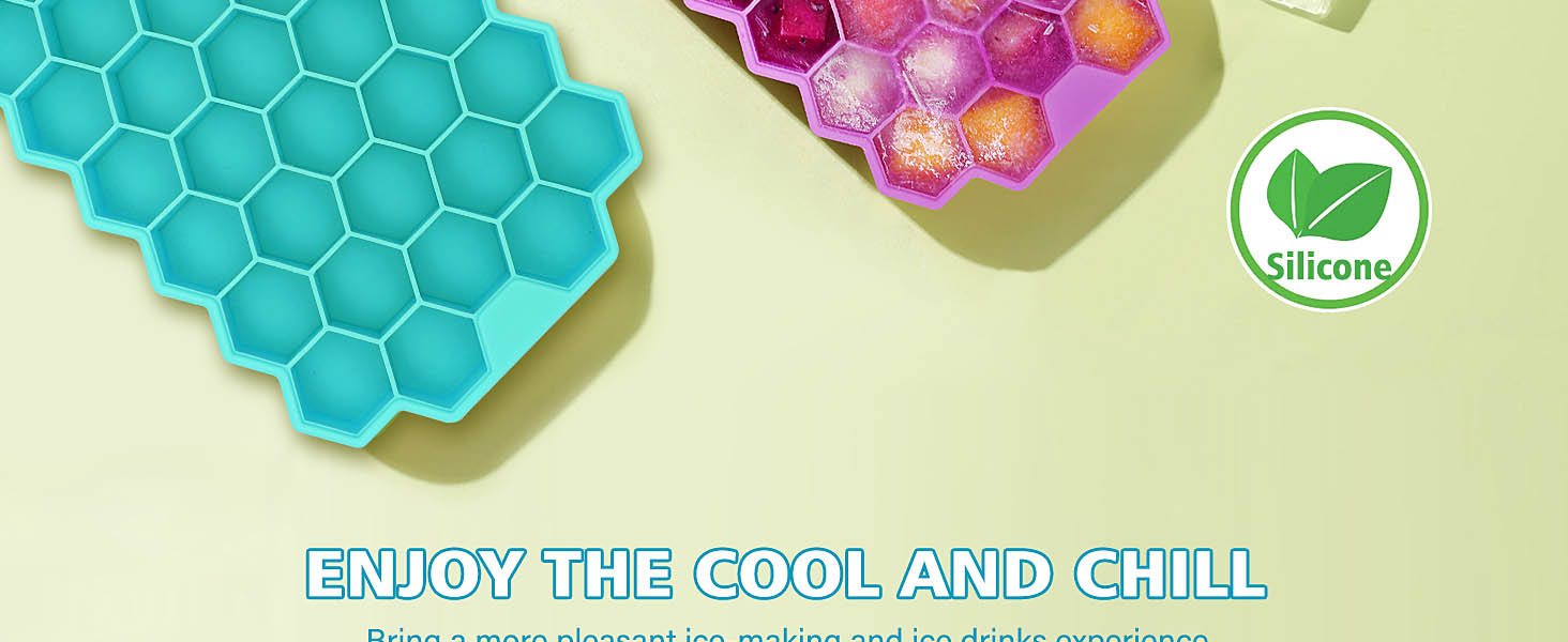 2 Pack Ice Cube Tray with Lid