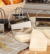 HULISEN Square Biscuit Cutter Set (4 Pieces/Set), Stainless Steel Cookies Cutter with Handle, Pro...