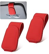 Jeyoon 2 Packs Magnetic Leather Sunglass Holder for car, Eyeglass Hanger Clip for Car Sun Visor, ...