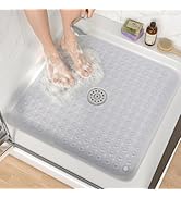 HITSLAM Shower Bathtub Mat Non Slip, 24"x 24" Bath Mat for Tub, Soft PVC Shower Mats for Inside S...