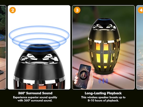 Outdoor Bluetooth Flame Speakers