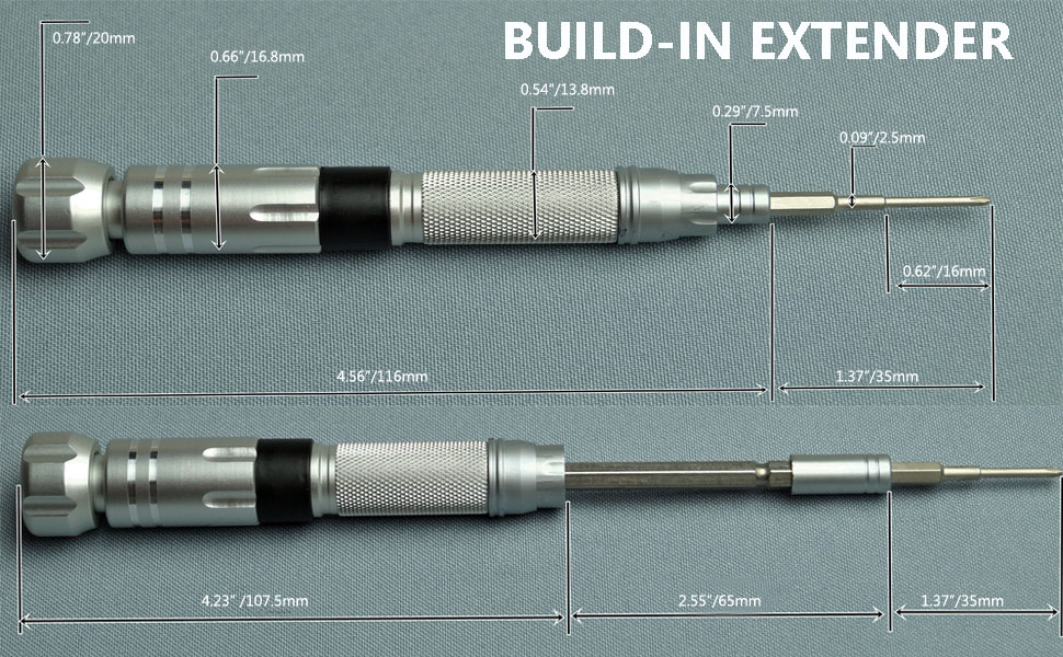 screwdriver set with extension rod
