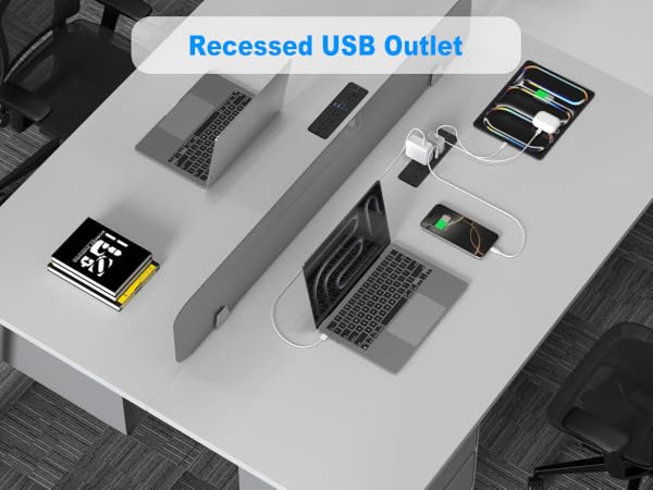 HEZI 65W USB C recessed power strip