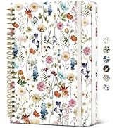 Lined Spiral Journal Notebook for Women, Cute A5 College Ruled Hardcover Notebook for Work &amp; Note...
