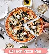 Pizza Baking Pan Pizza Tray - Deedro 12 inch Stainless Steel Pizza Pan Round Pizza Baking Sheet O...