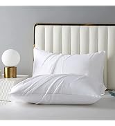 LCBD 100% Organic Bamboo Pillow Cases Set of 2, Standard Size Bamboo Cooling Pillow Cases for Hot...