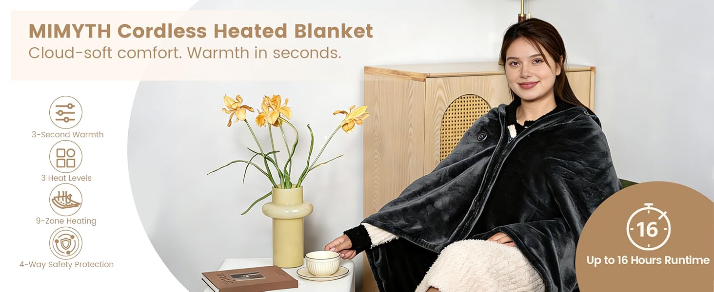 MIMYTH Cordless Heated Blanket