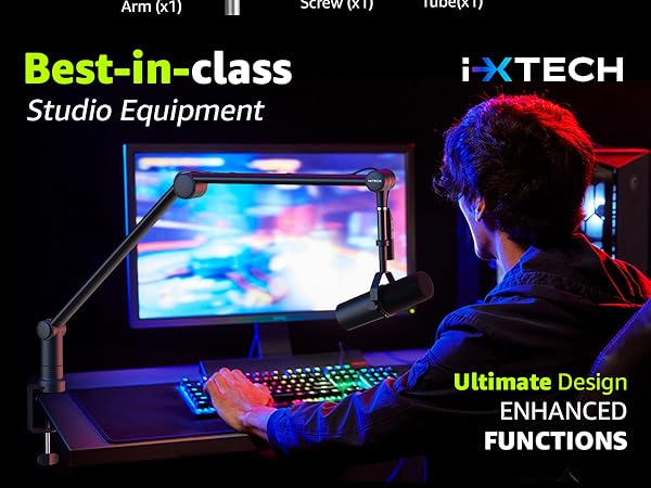 mic boom arm microphone stand mount desk mount desktop blue yeti elgato stands computer podcast