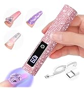 SAVILAND Glitter U V Light for Gel Nails: Pink 12W LCD Screen Handheld U V Nail Lamp 8X-Faster Cu...