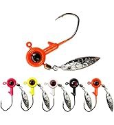 Bombite Crappie Jigs Crappie Underspin Jig Heads with Large Eyes 1/32 1/16 1/8 oz Jig Heads for F...