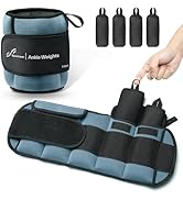 Sportneer 20lbs/Pair Adjustable Ankle Weights for Women and Men, Modularized Leg Weight for Yoga,...