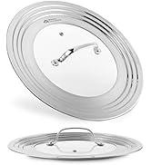 Modern Innovations Universal Lid with Tempered Glass Top for Pots &amp; Pans, Fits 8.25, 9, 10, 11, a...