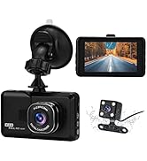 Lychee Dual Dashcam Driving Record Front and Rear 1080P with 3 Inch LCD 120° Loop Recording Night...
