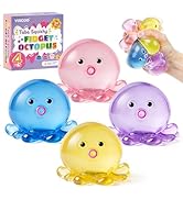 VISCOO 4 Pack Octopus Stress Balls for Adults Kids, Taba Squishy, Squishy Fidget Toys for Anxiety...