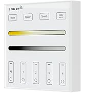 BTF-LIGHTING Wireless 2.4G RF 4 Zone Single Color Wall Mounted Smart Panel Remote Powered by 2XAA...