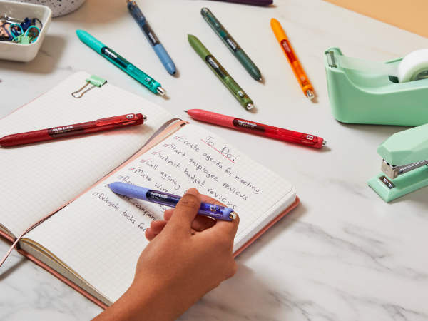 paper mate inkjoy gel todo list journal book craft art write stapler graph paper office teacher